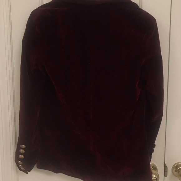 vintage wine red velvet blazer - Picture 3 of 5